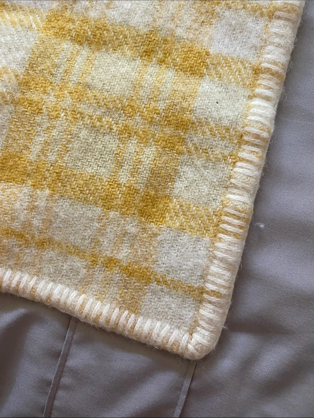 Vintage Early’s of Whitney Wool Yellow Plaid Blanket